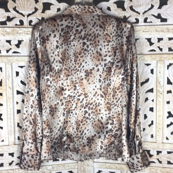 Rafaella Leopard Print Button Front Blouse Size: 8 - Picture 2 of 7